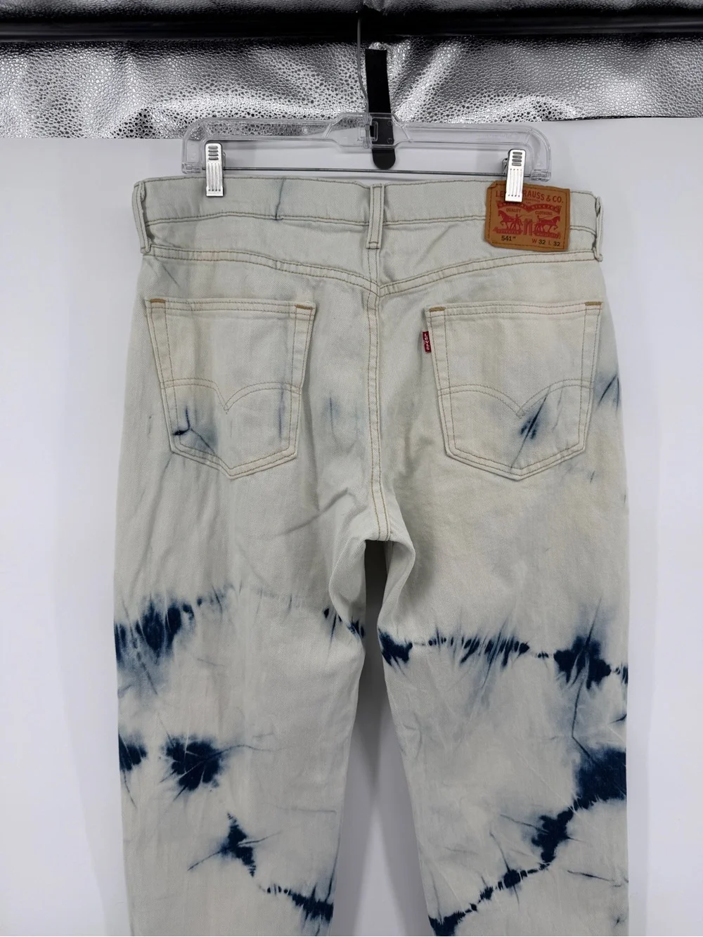 Levi’s 541 Athletic Fit Taper Tie Dye Blue White Jeans Streetwear Grunge Sz32/32